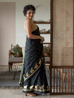 Suta Black Ethnic Motifs Cotton Blend Saree - Distacart