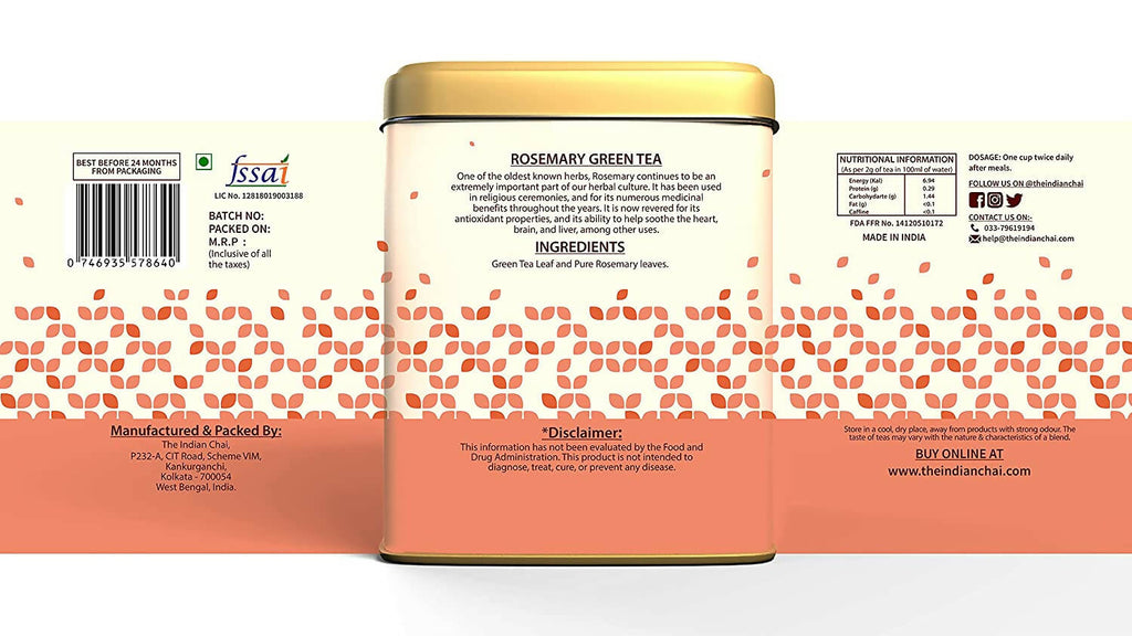 The Indian Chai - Rosemary Green Tea - Distacart
