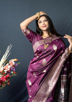Jyoti Fashion Women's Wine Paithani Silk Zari Woven Saree with Blouse - Distacart