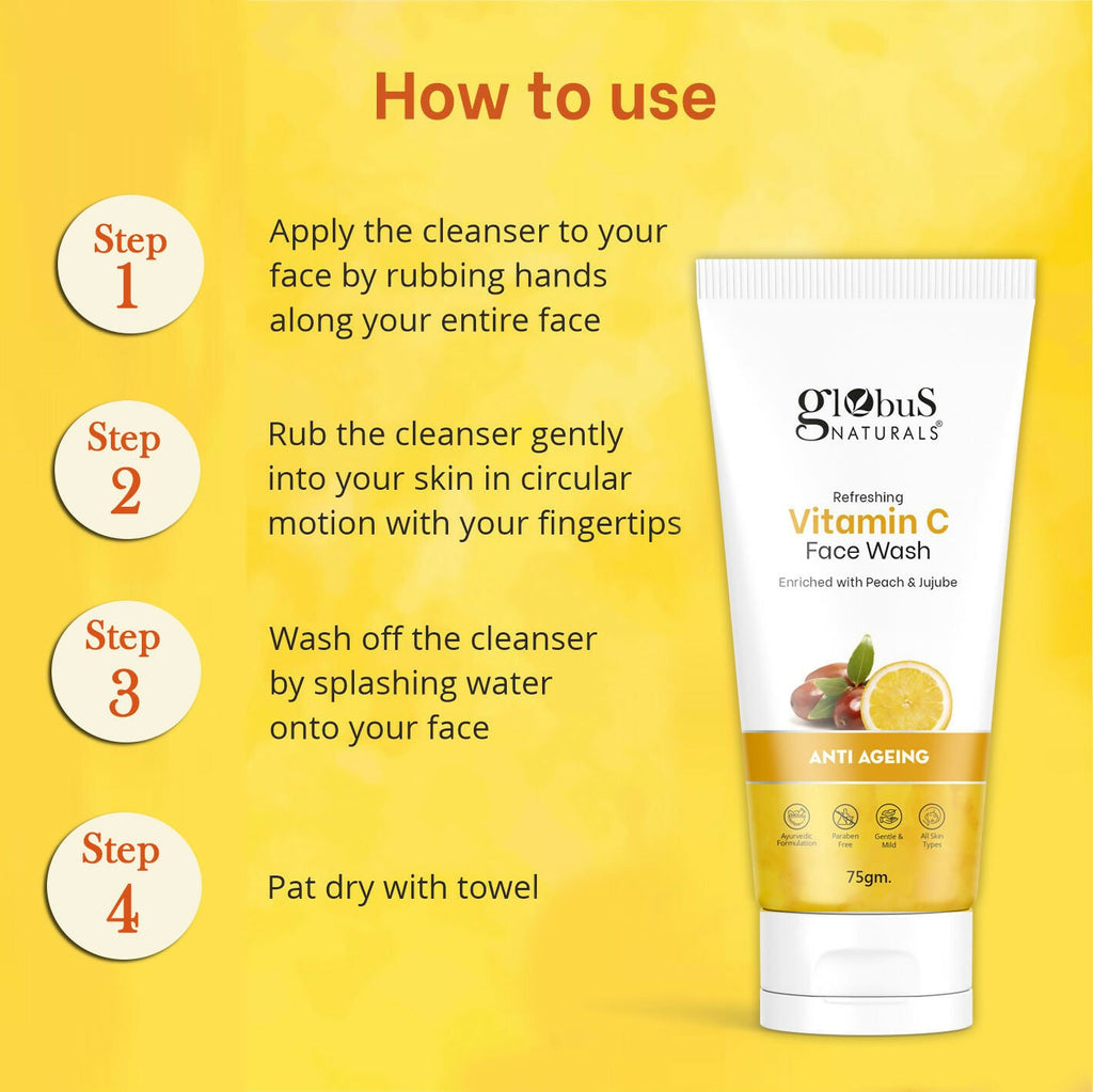 Globus Naturals Anti Ageing Globus Naturals Anti-Ageing Skin Brightening Vitamin C Face Wash