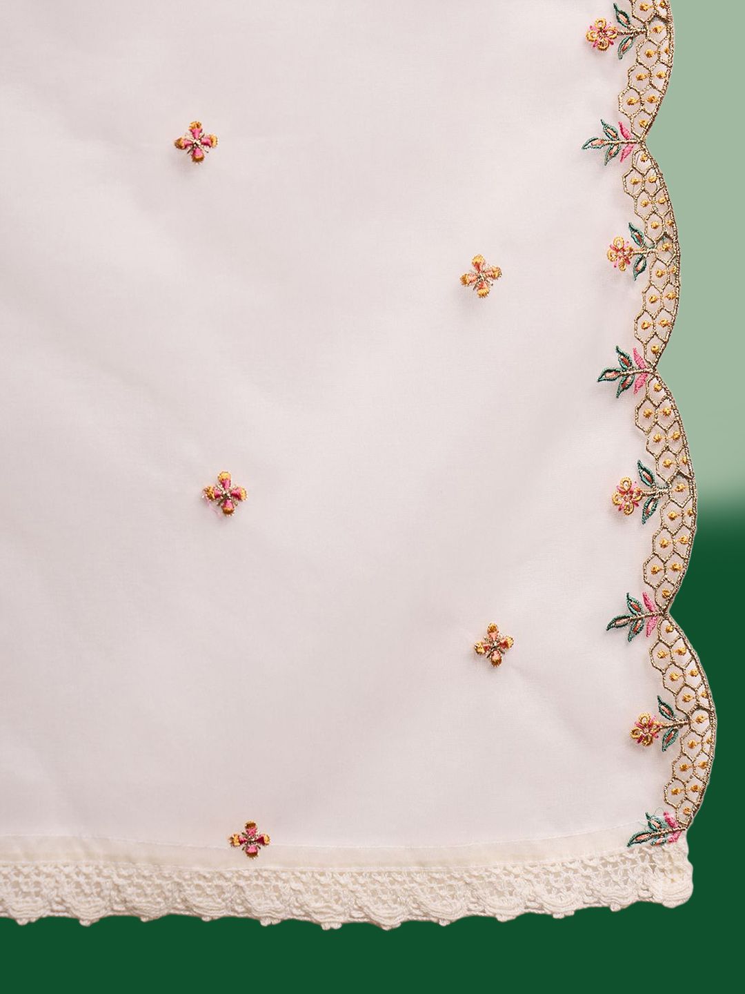 Sangria Embroidered Kurta With Trouser & Dupatta