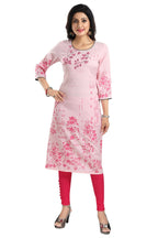 Snehal Creations Pretty Pink Rayon Textured Print Long Kurta For Women - Distacart