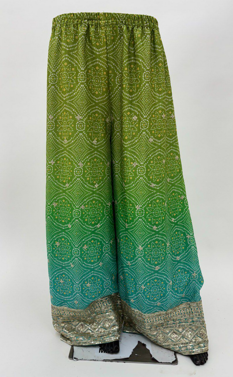 Lorenvalley Fashion Green and Teal Chinon Embroidery With Sequince Work Salwar Kameez Stitched