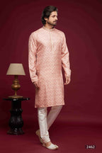Raivat Ethnic Art Silk Digital Print Pintux Work Kurta Pajama In Pink Colour
