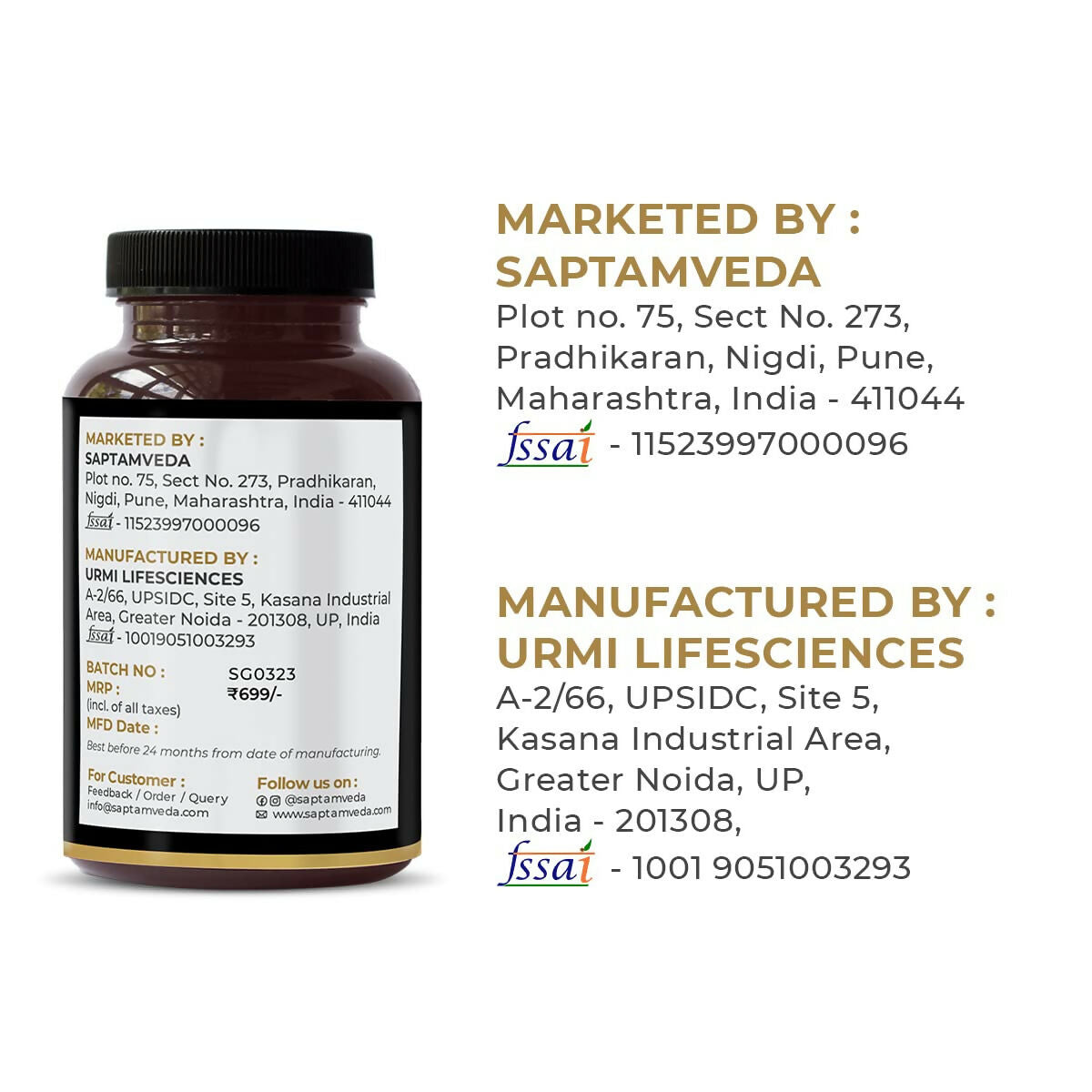 Saptamveda Natural SJ Gold Capsules - Distacart