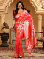 Shree Shyam Fashion Banarasi Silk Pink Saree - Distacart