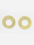 NVR Women Gold-Plated Cut Out Circle Drop Earrings - Distacart