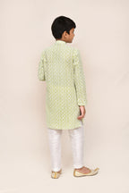 Joban Fashion Cotton Pastel Green Kurta With Straight Fit Pant