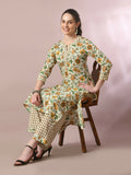 Myshka Women's Multi Printed Cotton Straight Party Kurta Set