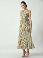 Myshka Women's Multi Floral Printed Gown Dress - Distacart