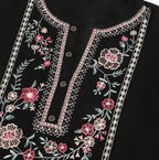 Black Rayon Yoke Embroidered A-line Top - Tarini