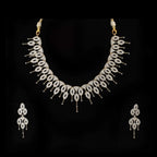 Rhodium-Plated Alloy Designer Ad Choker Necklace Set - The Pari
