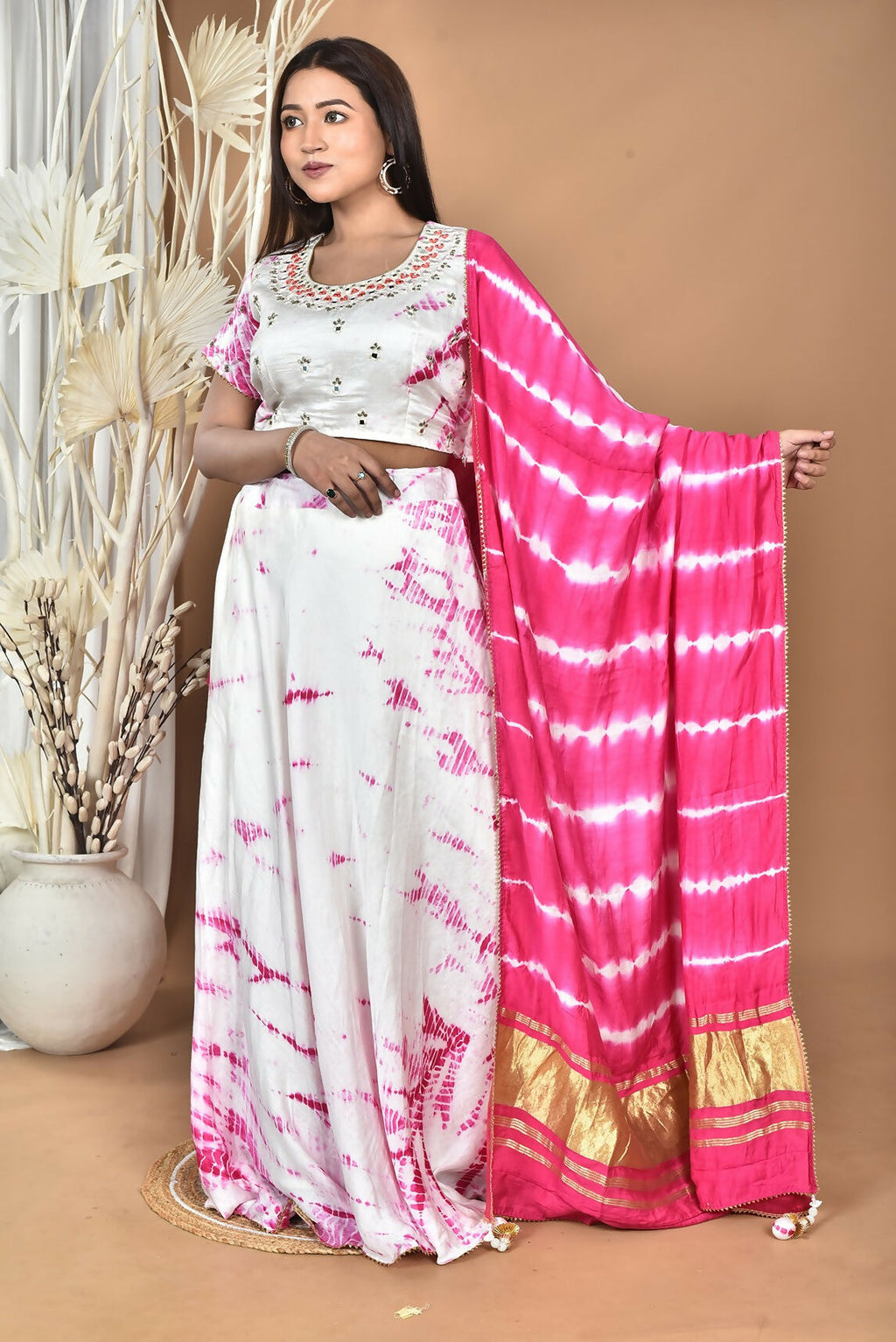 Morchari Women Tai Dai And Hand Embroidery Lehenga-Rani
