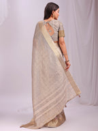 Shree Shyam Fashion Organza Cream Saree - Distacart
