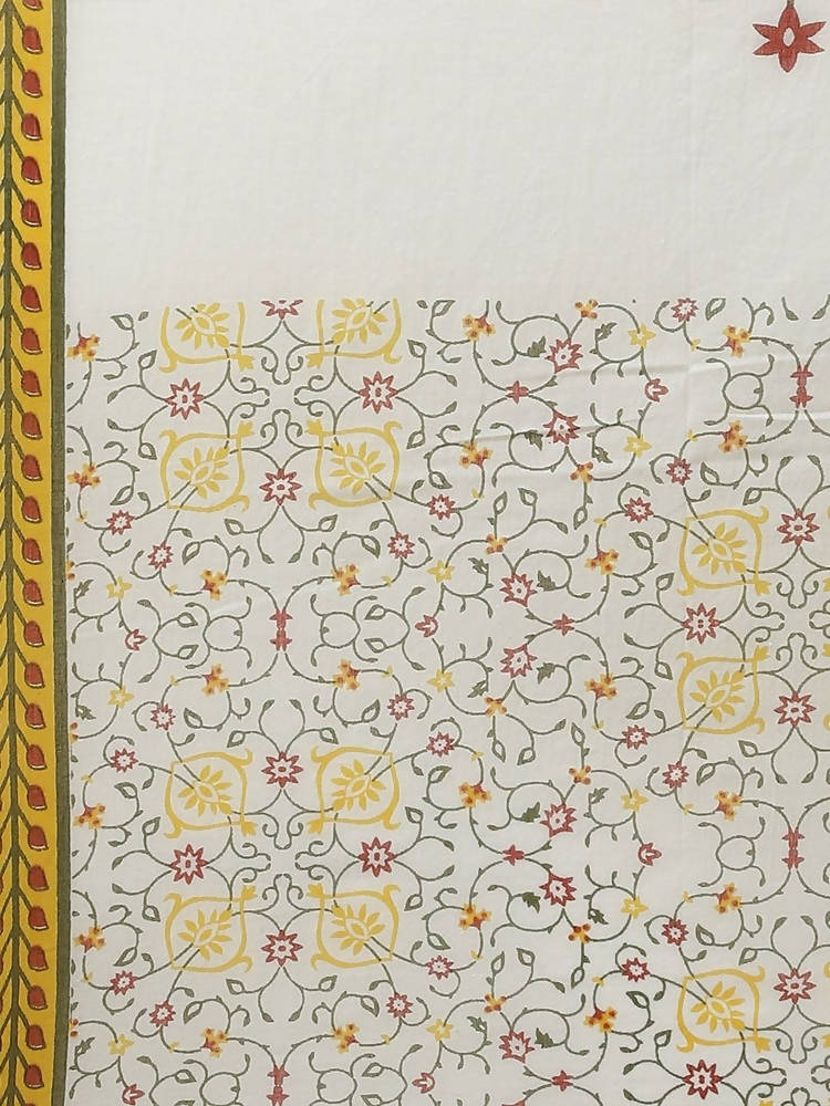 Yufta Women Mustard Yellow Ethnic Motifs Pure Cotton Kurta with Trouser & With Dupatta