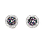 Multi Diamond and Stone Neckpiece with Studs- Ruby Raang