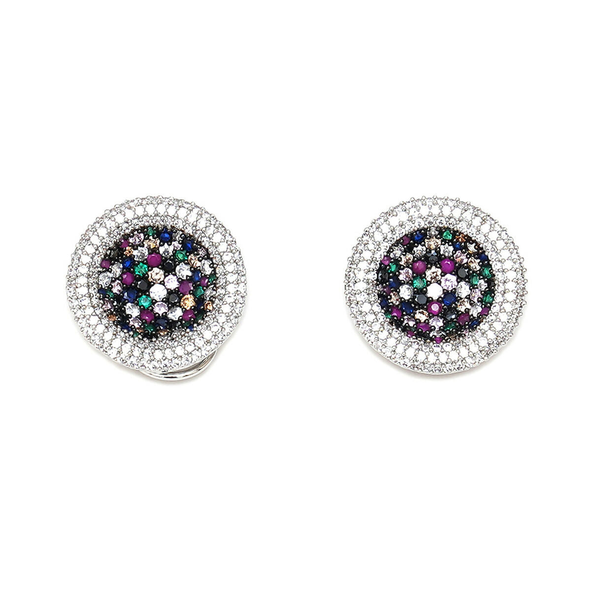 Multi Diamond and Stone Neckpiece with Studs- Ruby Raang