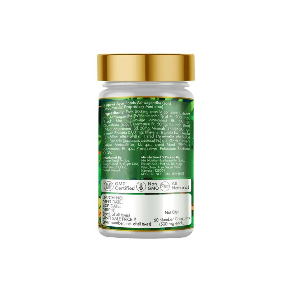 Kapiva Ayurveda Ashwagandha Gold Capsules - Distacart