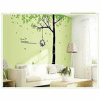 StylishWalls PVC Vinyl Self-Adhesive Calm Green Trees Nature Wall Stickers for Bedroom (Large, 220 x 200 cm)