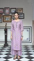 Aayaa Pure Muslin printed Kurti & Pant - purple
