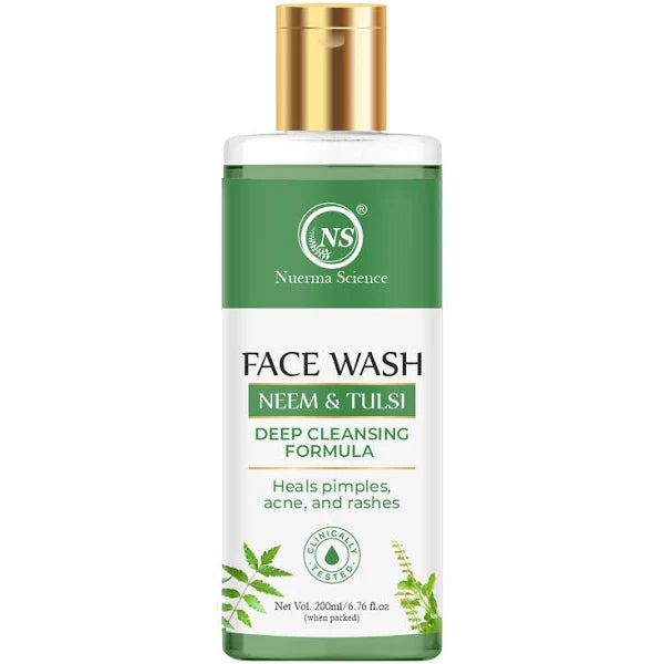 Nuerma Science Neem & Tulsi Face Wash | Deep Cleansing Formula to Heal Pimples, Acne & Rashes