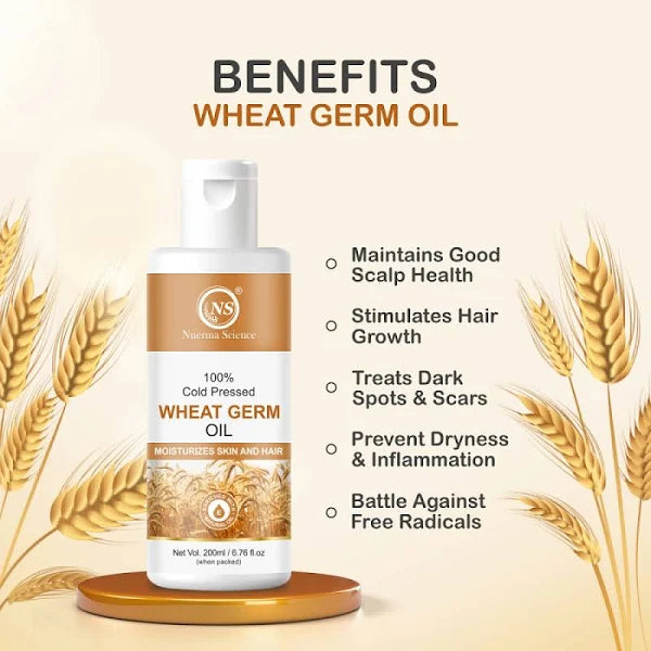 Nuerma Science 100% Cold Pressed Wheat Germ Oil to Moisturize Skin & Hair