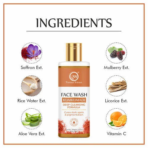 Nuerma Science Kumkumadi Face Wash | Deep Cleansing Formula to Cure Dark Spots & Pigmentation