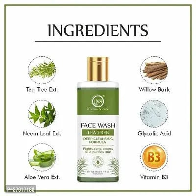 Nuerma Science Tea Tree Face Wash | Deep Cleansing Formula to Fight Acne, Excess Oil & Purifies Skin