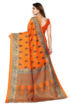 Vamika Orange Printed Art Silk Saree