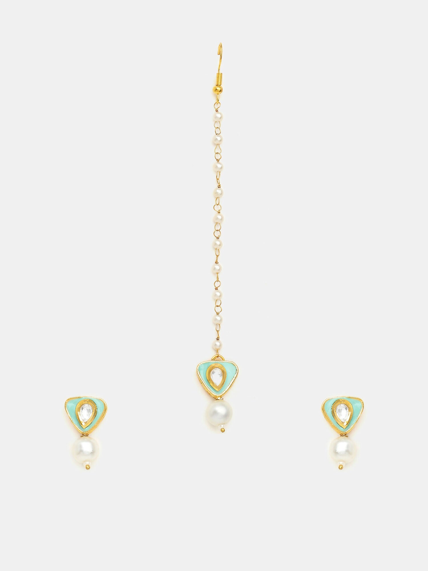 Ruby Raang Saanjh Pearl Tikka Set - Distacart