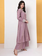 Yufta Silk Purple Anarkali Kurta Dupatta Palazzo Set - Distacart