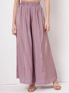 Yufta Silk Purple Anarkali Kurta Dupatta Palazzo Set - Distacart