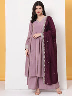 Yufta Silk Purple Anarkali Kurta Dupatta Palazzo Set - Distacart