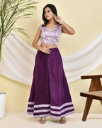 Amodini Designer Studio Floral Lavendar Sleeveless Padded Blouse