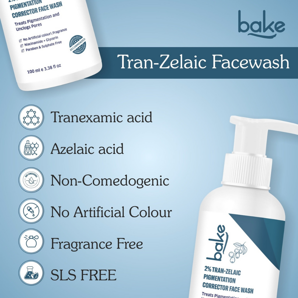 Bake 2% Tran-Zelaic Pigmentation Corrector Milky Face Wash For Pigmentation and unclogged pores