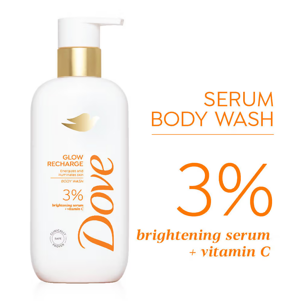 Dove Glow Recharge Exfoliating & Acne Clear Serum Body Wash Combo