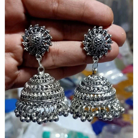 MS Fashion India Antique Wheel Shape Earrings Hanging Jhumkas