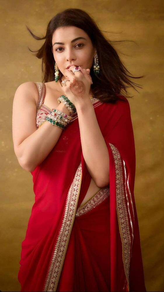 Joban Fashion Red Fandy Satin Silk Party Wear Sarees - Distacart