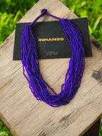 Inhanns Handmade Beaded Multilayer Necklace, 20 Layers - Purple