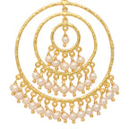 Nuyug 18k Triple Pearl Hoop Anti Tarnish Earrings - Distacart
