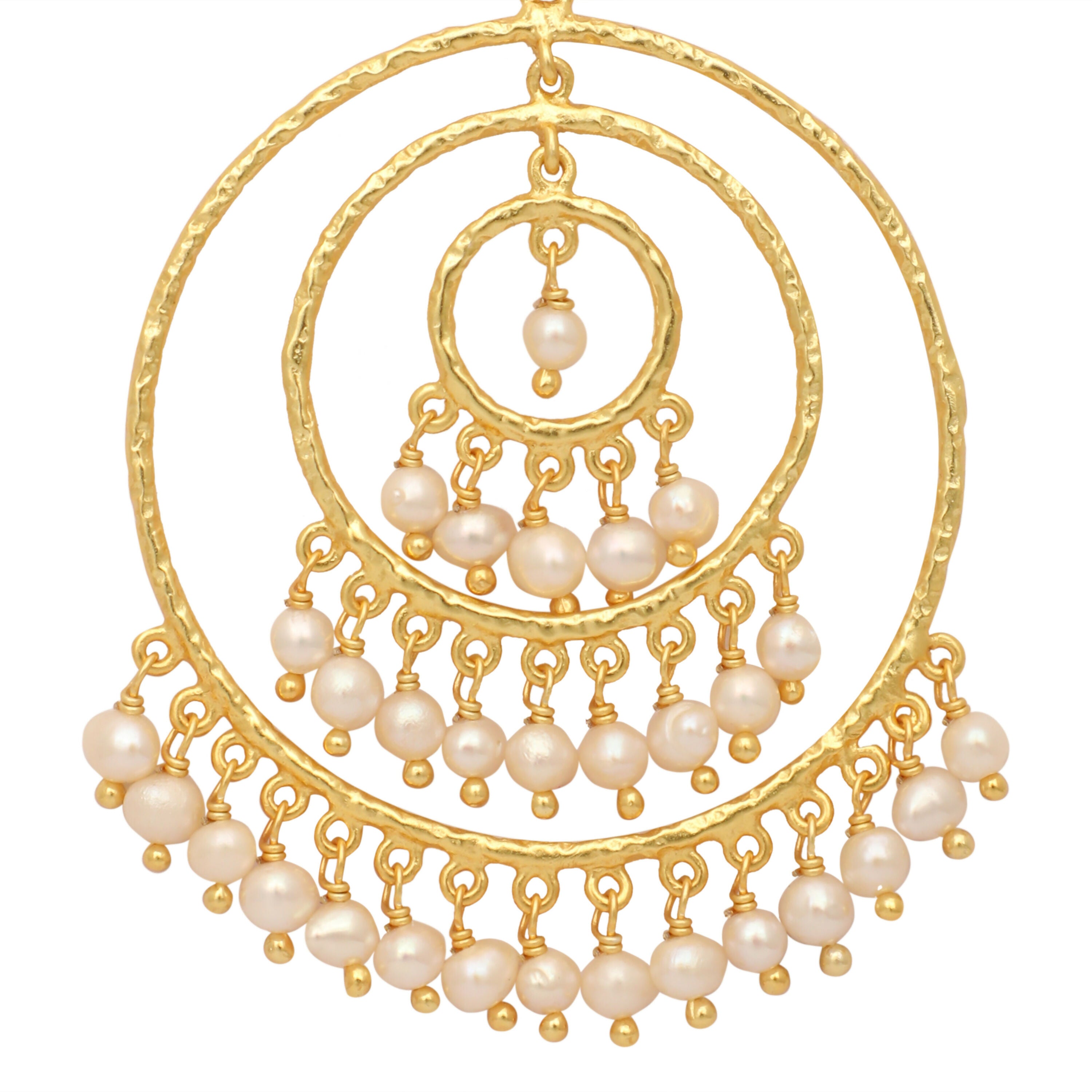 Nuyug 18k Triple Pearl Hoop Anti Tarnish Earrings - Distacart