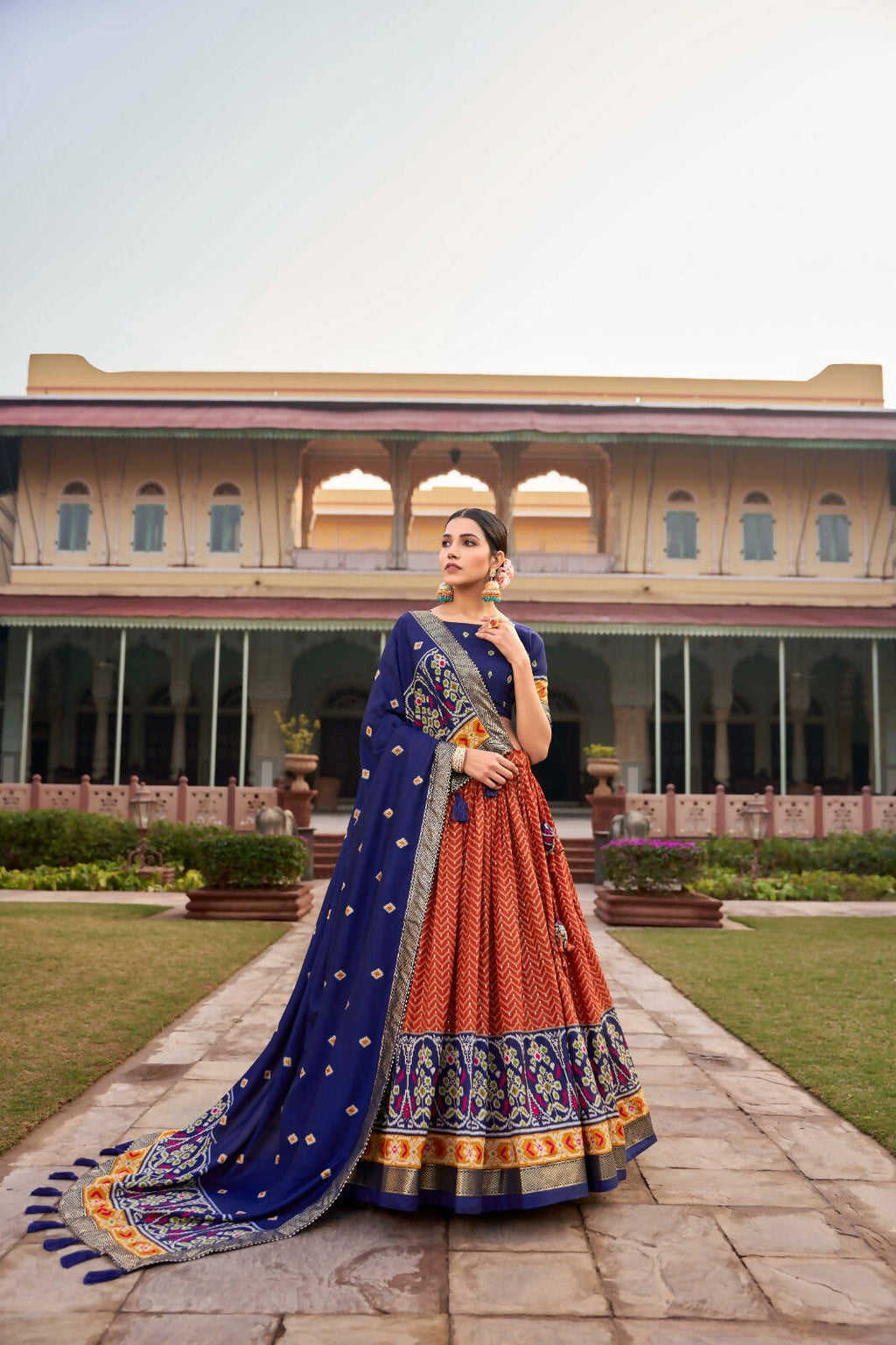 Ready to Wear Lehenga Choli for Women by Infinity Export - Orange