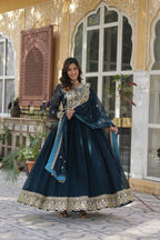 Joban Fashion Rama Georgette Sequence Embroidery Work Kurta Set - Distacart