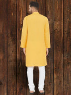 Even Apparels Pure Cotton Yellow Kurta - Yellow