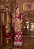 Rani P V Silk Digital Print, Zari Work Printed Saree - Rewaa Parampara