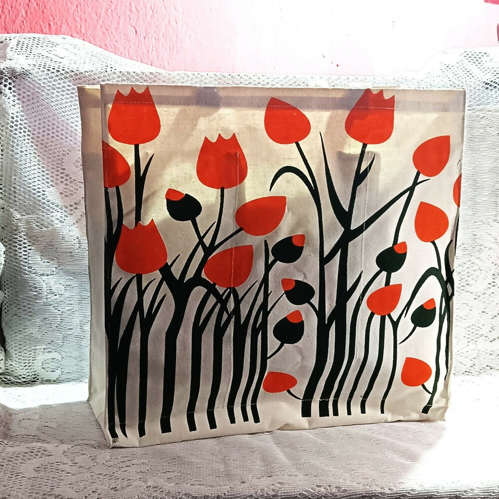 Canvas Jute Bag Flower Print