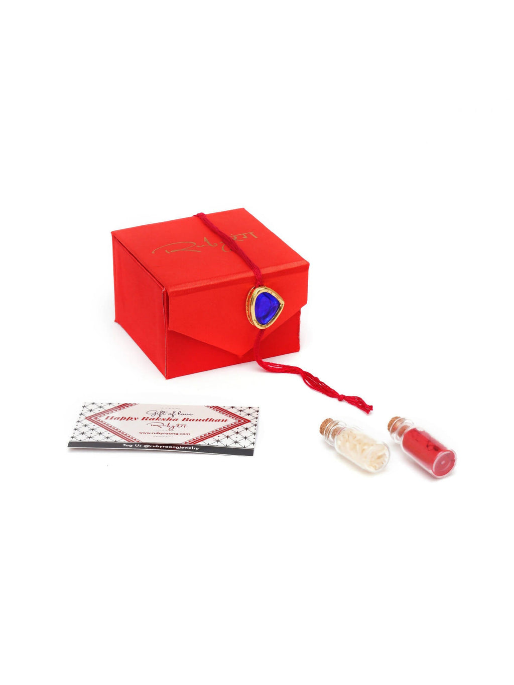 Designer kundan Rakhi - Ruby Raang - Distacart