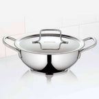 Borosil Stainless Steel Deep Kadhai With Lid, 2.3 Litre