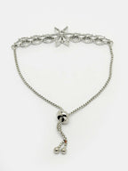 NVR Women Silver-Plated Handcrafted American Diamond Link Bracelet - Distacart