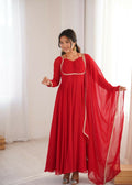 Lehenga Mart Designer Anarkali Suit With Kurta, Dupatta For Women-Red - Distacart